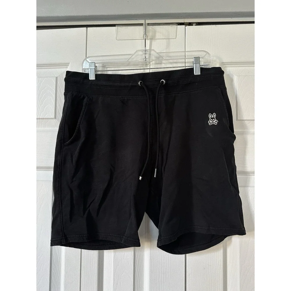 Psycho Bunny Sweat Shorts Mens Medium Lounge Skull Logo Athletic FLAW